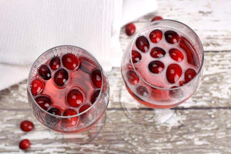 champagne cocktail punch cranberries