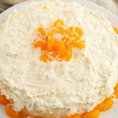 pea pickin cake with mandarin oranges