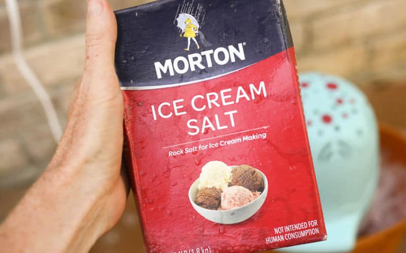 ice cream salt you can find at the grocery store to use in your ice cream maker