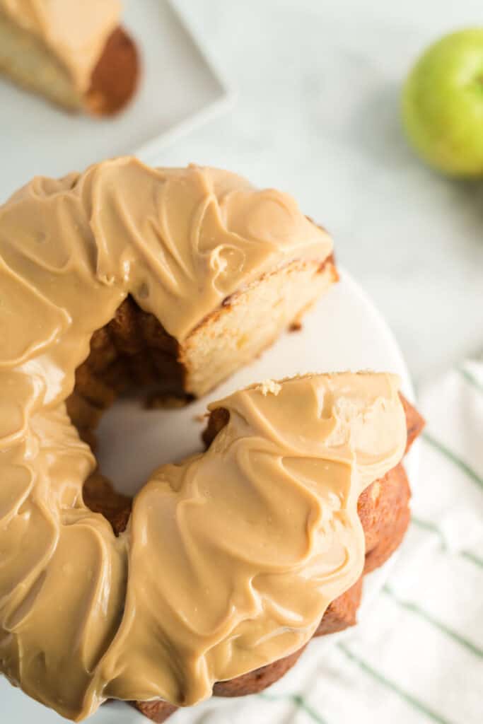 apple pound cake with caramel frosting