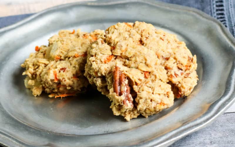 carrot cake cookies on an old plate