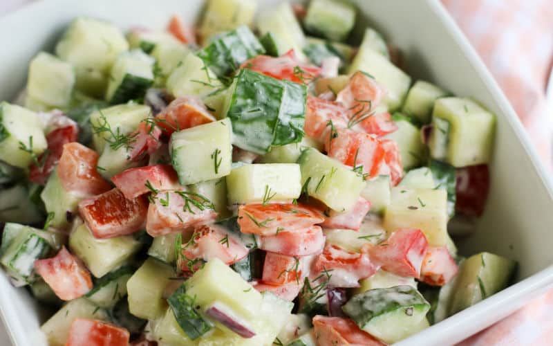 A Fresh Creamy Cucumber Salad - Southern Eats & Goodies