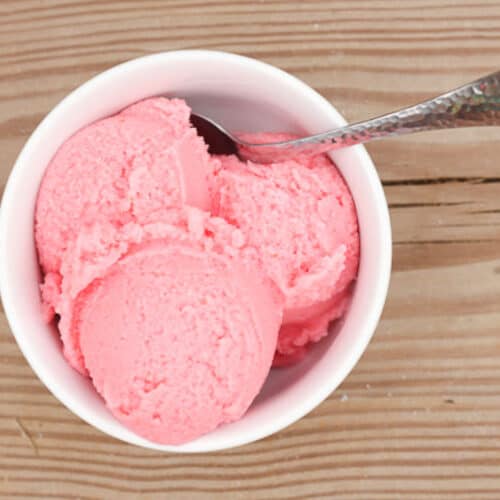 Strawberry Sherbet Homemade Ice Cream (With The Ice Cream Maker!)