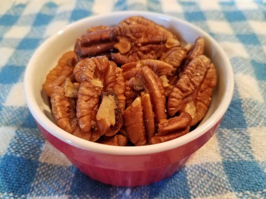 bowl of roasted pecans