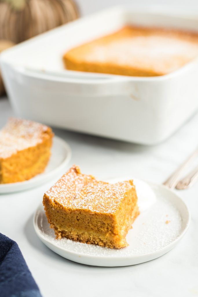 slice of pumpkin pie cake