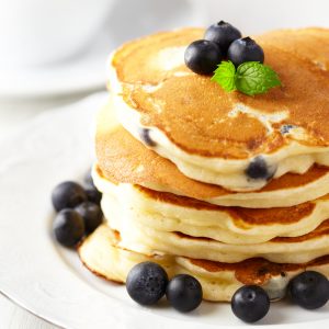 buttermilk pancakes with blueberries
