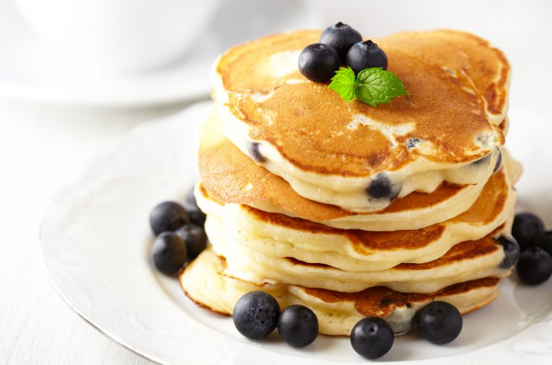 buttermilk pancakes with blueberries