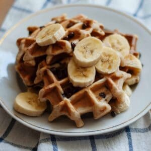 buttermilk waffles with banana