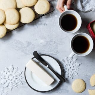 old fashioned butter cookies and coffee