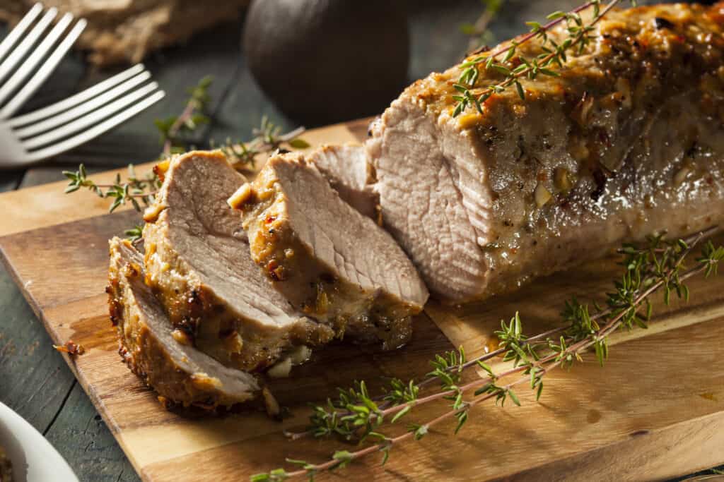 pork tenderloin on carving block