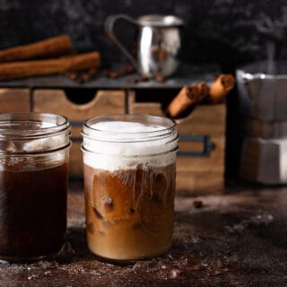 cold brew coffee with cold foam topping